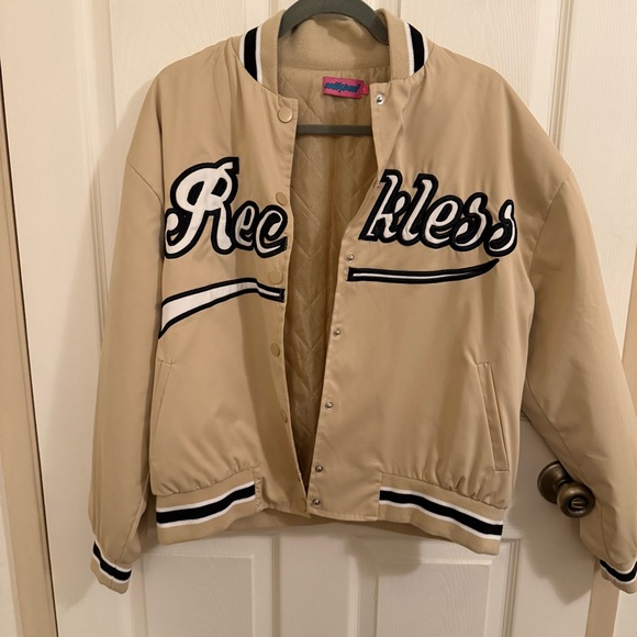 Edikted Women’s Reckless Tan Bomber Jacket Size S - Picture 4 of 5